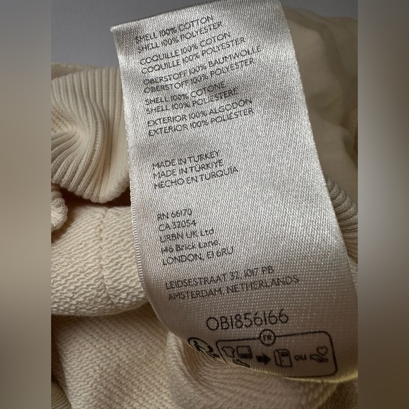 Anthropology Utility Pocket Pullover Sweater Womens Cream Sheer‎ Crew Neck Sz L - Picture 7 of 9